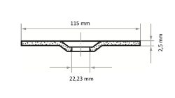 Kesme Taşı T41 115x1,6x22,23mm A46X BF Steel - Görsel 2
